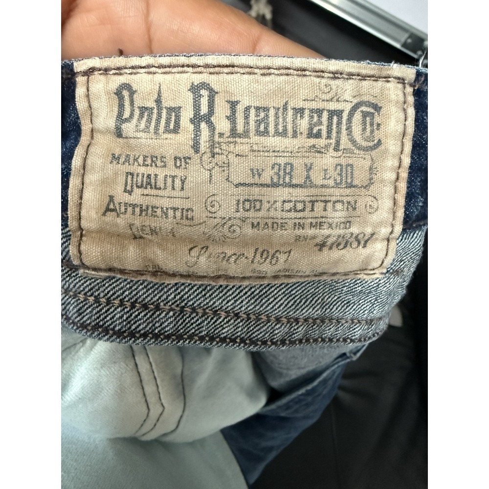 MENS POLO RALPH LAUREN CLASSIC 867 STRAIGHT BLUE‎ DENIM JEANS SIZE 38 X 30 EUC - Picture 12 of 12